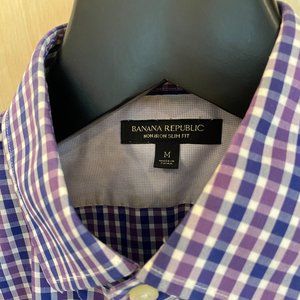 Banana Republic Men’s Non-Iron Shirt, Slim Fit, Size Medium, Purple